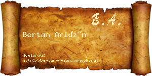 Bertan Arián névjegykártya